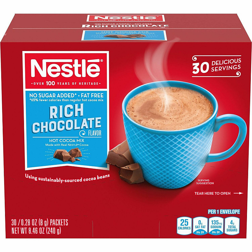 Nestle Fat-Free Rich Chocolate Single-Serve Hot Cocoa Mix (NES61411)
