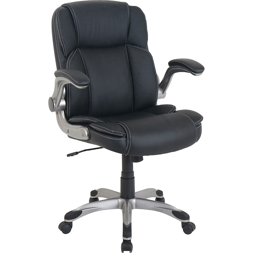 NuSparc Leather Rolling Chair (NPRCH101LABK)