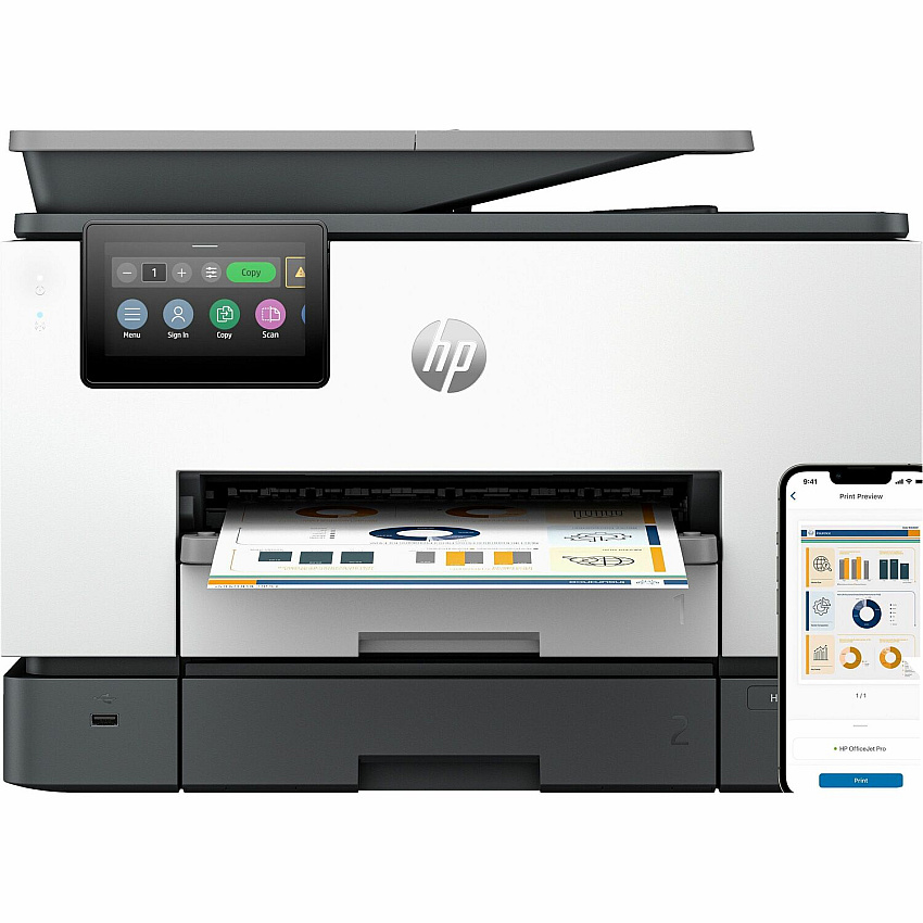 HP Officejet Pro 9130b Wired & Wireless Inkjet Multifunction Printer - Color - Cement (HEW4U555A)