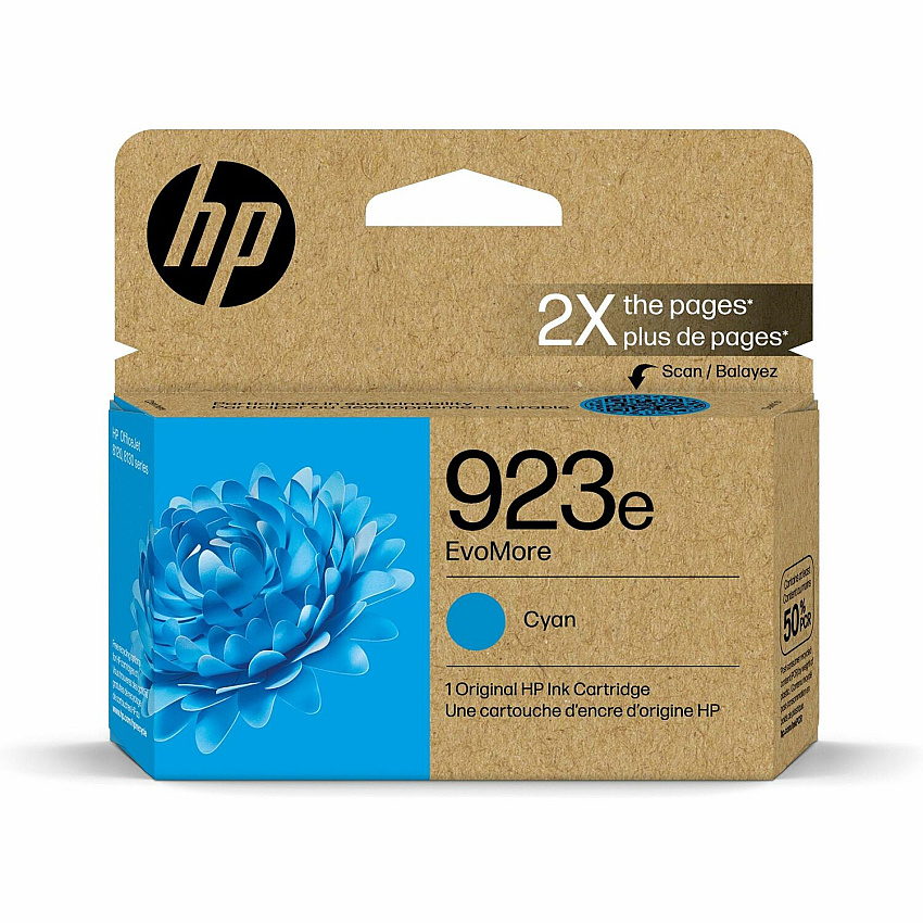 HP EvoMore 923E Original Inkjet Ink Cartridge - Cyan Pack (HEW4K0T4LN)