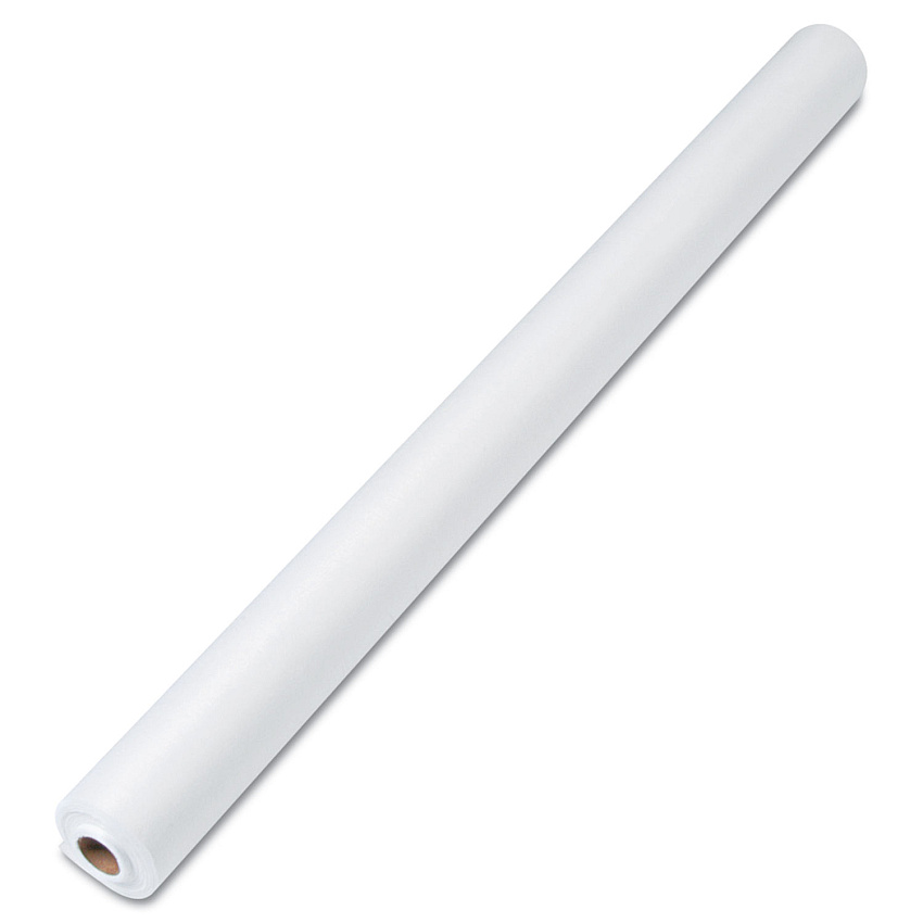 Tablemate Linen-Soft Non-Woven Polyester Banquet Roll, Cut-To-Fit, 40" x 50 ft, White (TBLLS4050WH)