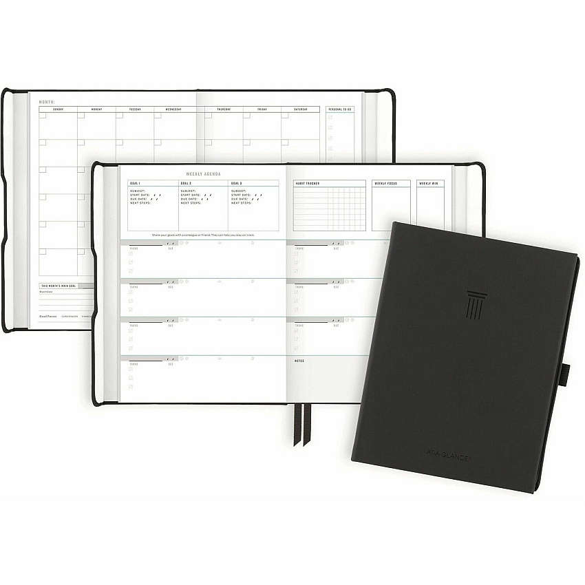 AT-A-GLANCE Foundation Undated Weekly/Monthly Planner 8-1/2" x 6-3/4" Black (AAGFD20005)