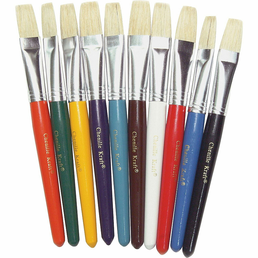 Pacon Color Coded Flat Stubby Brushes (PACP5184)