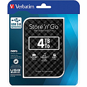 Verbatim 4TB Store 'n' Go Portable Hard Drive, USB 3.0 - Diamond Black (VER53223)