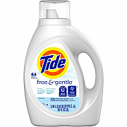 Tide Free and Gentle Liquid Laundry Detergent, 64 Loads, 84 oz Bottle, 4/Carton (PGC12144)