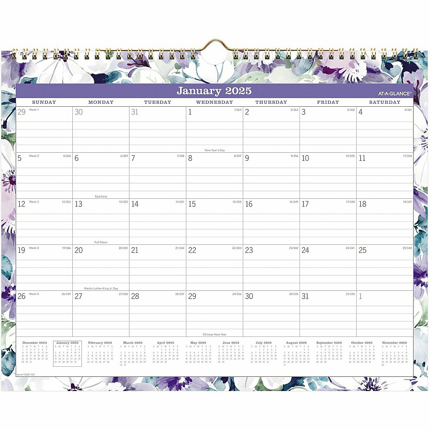 AT-A-GLANCE Badge Monthly Wall Calendar (AAG1722F707)