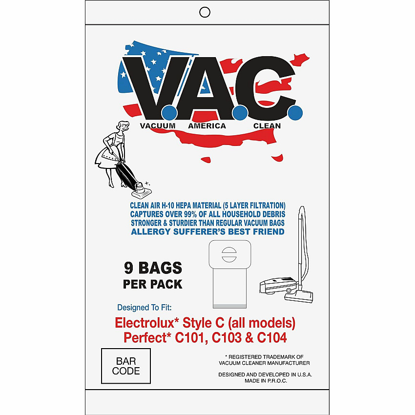 V.A.C. Perfect C101/C103 & Electrolux Vacuum Bags (VAC33)