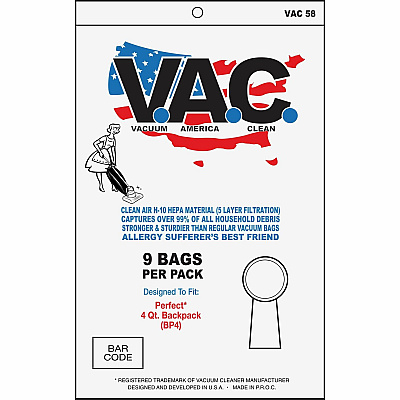 V.A.C. Perfect 4-Quart Backpack Vacuum Bags (VAC58)