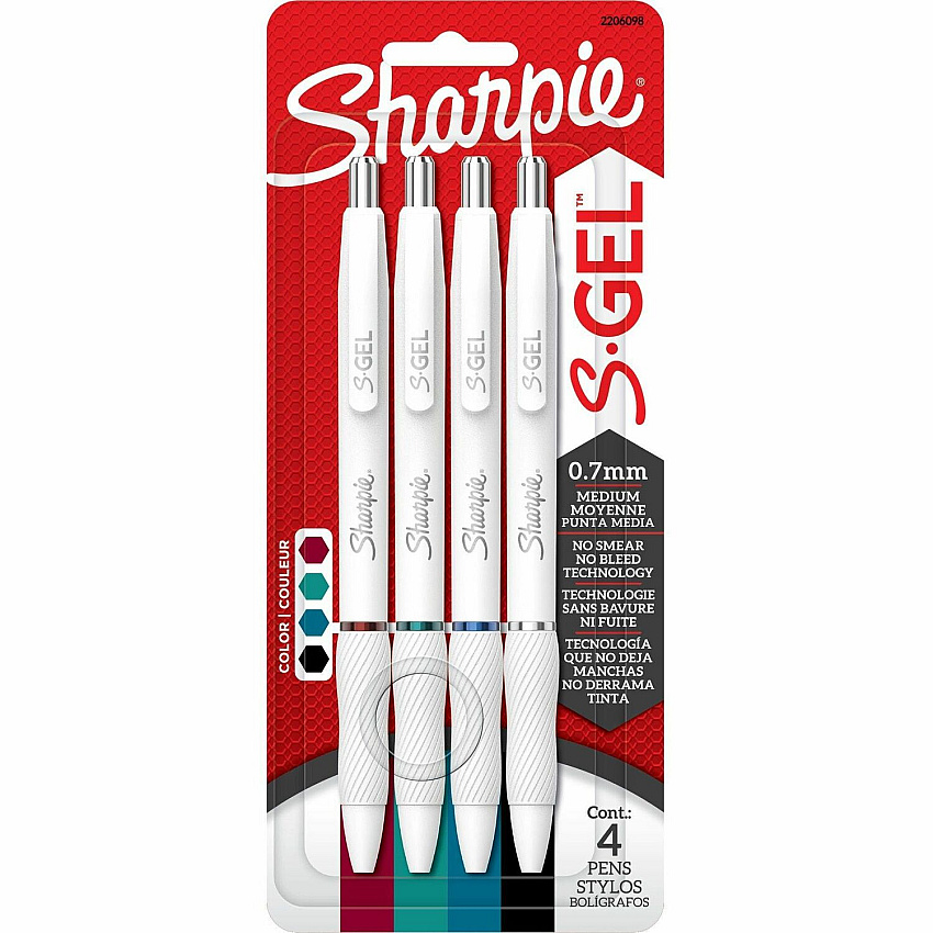Sharpie S-Gel, White Fashion Barrel, Medium Point (0.7mm) (SAN2206098)