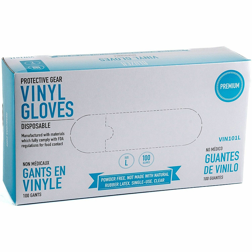 Remcoda Powder-Free Vinyl Gloves (RMLVIN101L)