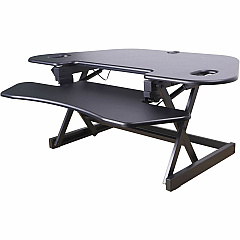 Rocelco CADR-46 Corner Sit-to-Stand Desk Riser (RCLRCADRB46A)