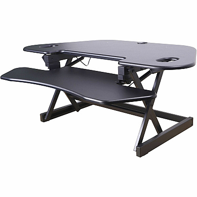 Rocelco CADR-46 Corner Sit-to-Stand Desk Riser (RCLRCADRB46A)