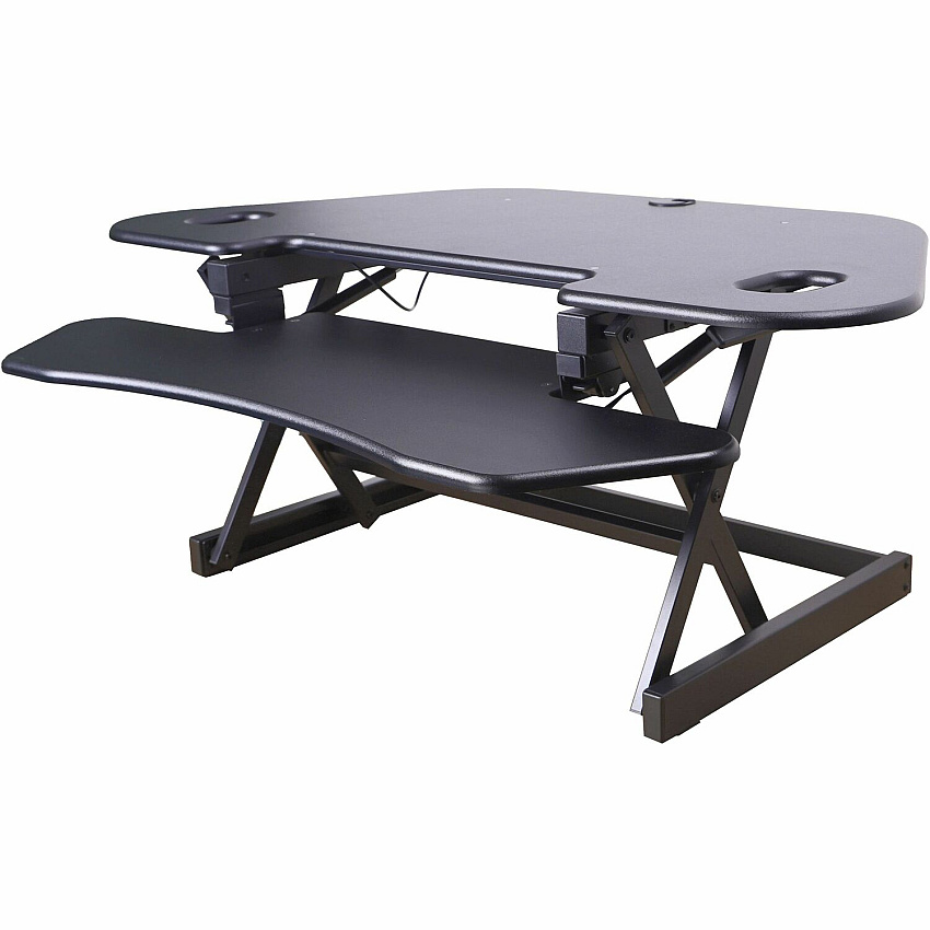 Rocelco CADR-46 Corner Sit-to-Stand Desk Riser (RCLRCADRB46A)