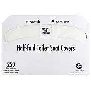 Recycled Toilet Seat Covers, Half-fold, White, 250/pk, 20 Pks/cs, Case Of 5000 (RP-5000)