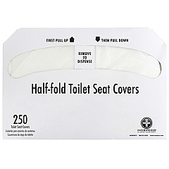 Recycled Toilet Seat Covers, Half-fold, White, 250/pk, 20 Pks/cs, Case Of 5000 (RP-5000)