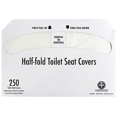 Recycled Toilet Seat Covers, Half-fold, White, 250/pk, 20 Pks/cs, Case Of 5000 (RP-5000)