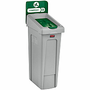 Rubbermaid Commercial Slim Jim Recycling Station 1-Stream Compost, 23 Gal (RCP2185051)