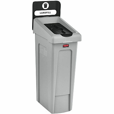 Rubbermaid Commercial Slim Jim Recycling Station 1-Stream Landfill, 23 Gal (RCP2185053)