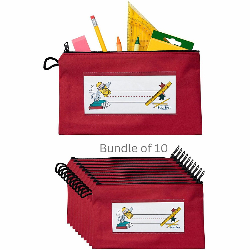 Seat Sack 10-Count Pencil Pouch with Zipper Bundle (10040BUNDLE)