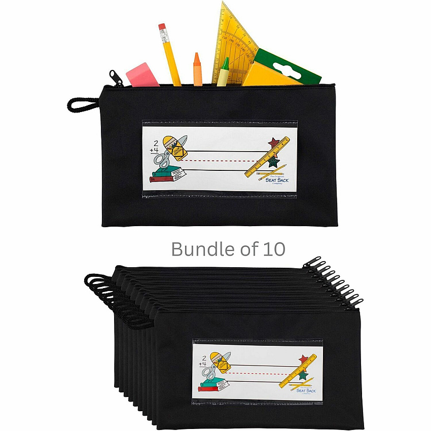 Seat Sack 10-Count Pencil Pouch with Zipper Bundle (30040BUNDLE)