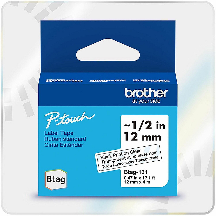 Brother Brother BTAG-131 Black on Clear Label Tape