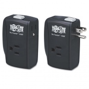 Tripp Lite Protect It! Portable Surge Protector, 2 AC Outlets, 1,050 J, Black (TRAVLER100BT)