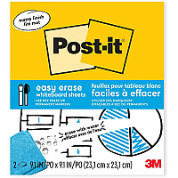 3M Easy Erase Permanent Marker Whiteboard Sheets (EESH2PKSIOC)