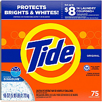 Tide HE Laundry Detergent, Original Scent, Powder, 85 oz Box, 3/Carton (16668)