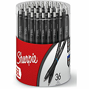 Sharpie Gel Pen, Retractable, Medium 0.7 mm, Blue Ink, Black Barrel, 36/Pack (2208552)