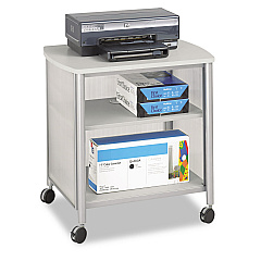 Safco Impromptu Deskside Machine Stand, Metal, 3 Shelves, 100 lb Capacity, 26.25" x 21" x 26.5", Gray (SAF1857GR)