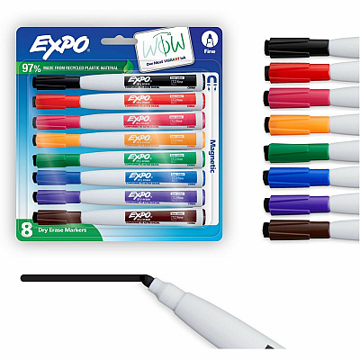 EXPO Eraser Cap Fine Magnetic Dry Erase Markers (1944748A)