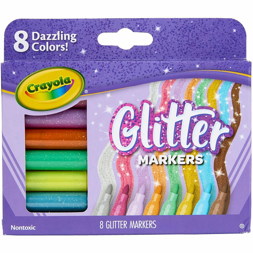 Crayola 8-Color Glitter Markers (588643)