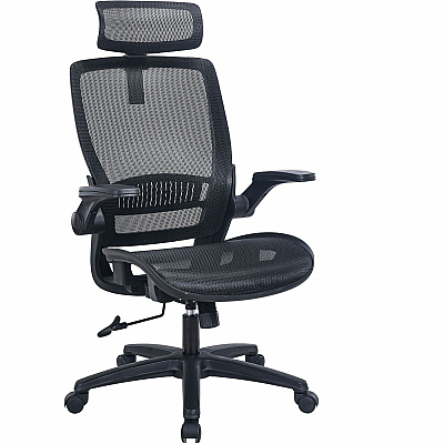 Lorell Lanser All-Mesh Chair with Flip-Up Arms (63211)