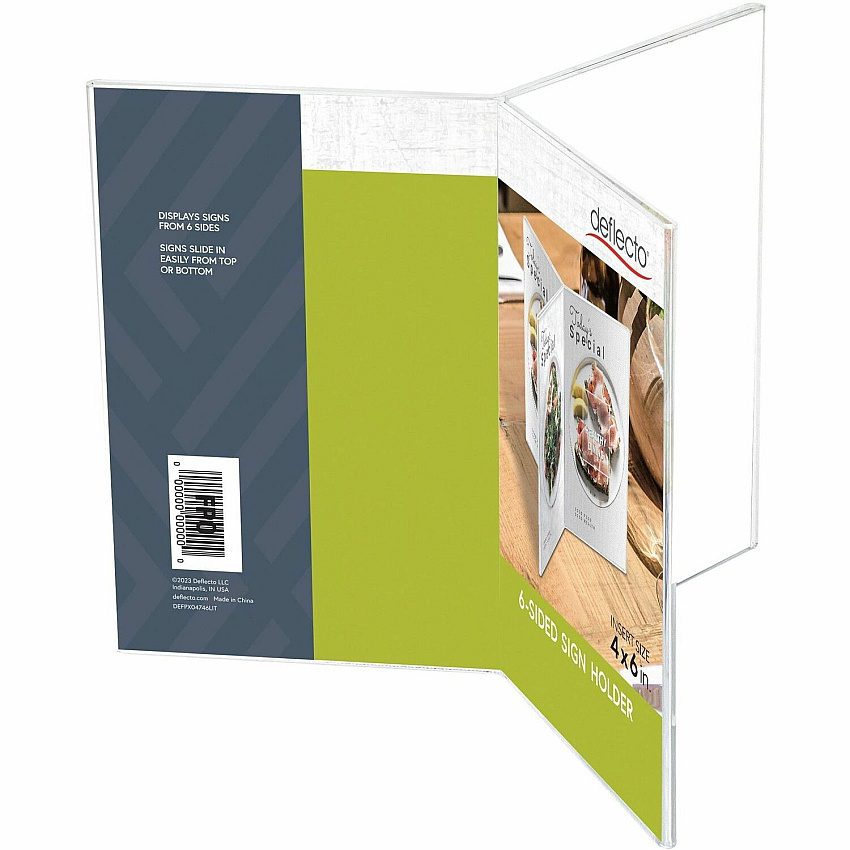 deflecto 6-Sided Sign/Menu Holder (4443)