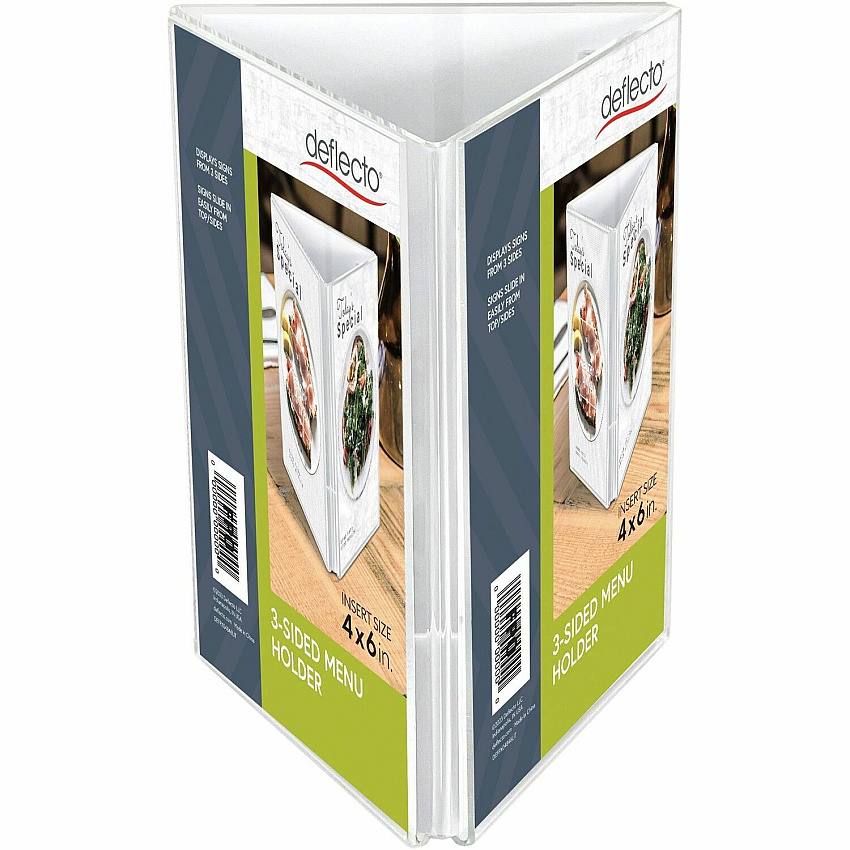 deflecto 3-Sided Sign/Menu Holder (4444)