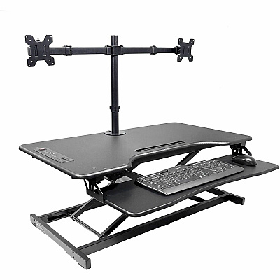 Rocelco Electric Desk Riser & Dual Monitor Mount (REDR2BDM2)