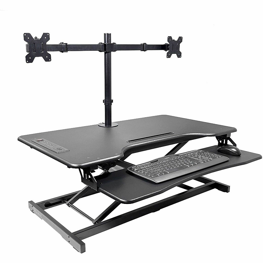 Rocelco Electric Desk Riser & Dual Monitor Mount (REDR2BDM2)