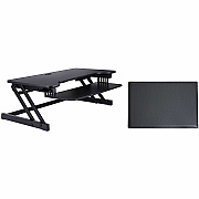 Rocelco Standing Desk Converter & Commercial-grade Anti-Fatigue Mat (RDADRBMAFM)