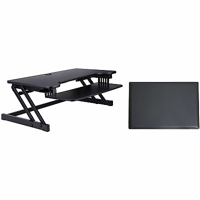 Rocelco Standing Desk Converter & Commercial-grade Anti-Fatigue Mat (RDADRBMAFM)
