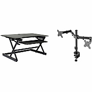 Rocelco Standing Desk Converter & Dual-Monitor Mount (RDADRB40DM2)