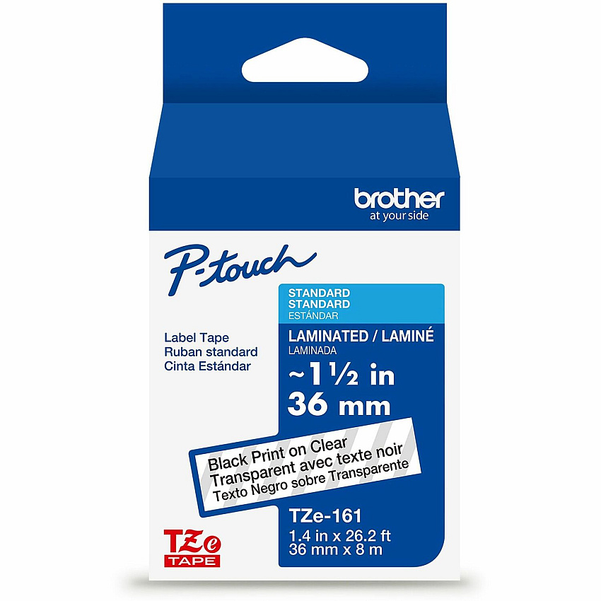Brother P-touch TZe Laminated Label Tape (TZE161G)