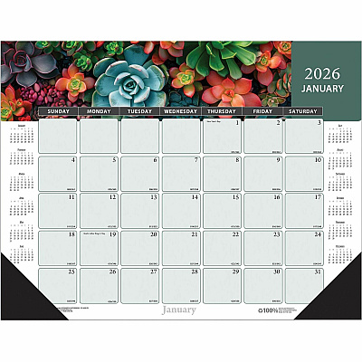 House of Doolittle Recycled Succulent/Cacti Desk Pad (121)