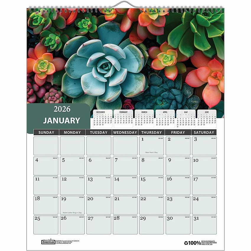 House of Doolittle Recycled Succulent & Cacti Wall Calendar (317)