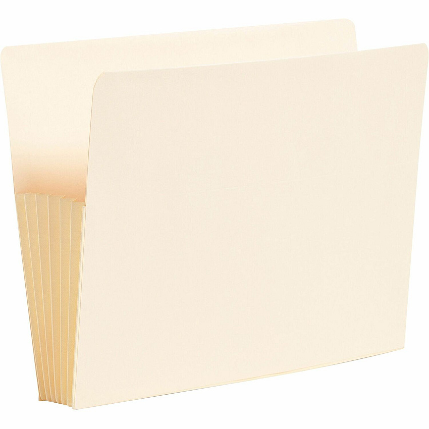 Smead End Tab File Pocket, Reinforced Straight-Cut Tab, 5-1/4" Expansion, Fully-Lined Gusset, Letter Size, Manila, 10 per Box (SMD75174)