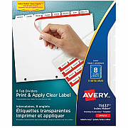 Avery Print & Apply Clear Label Dividers - Index Maker Easy Apply Label Strip (AVE11437)