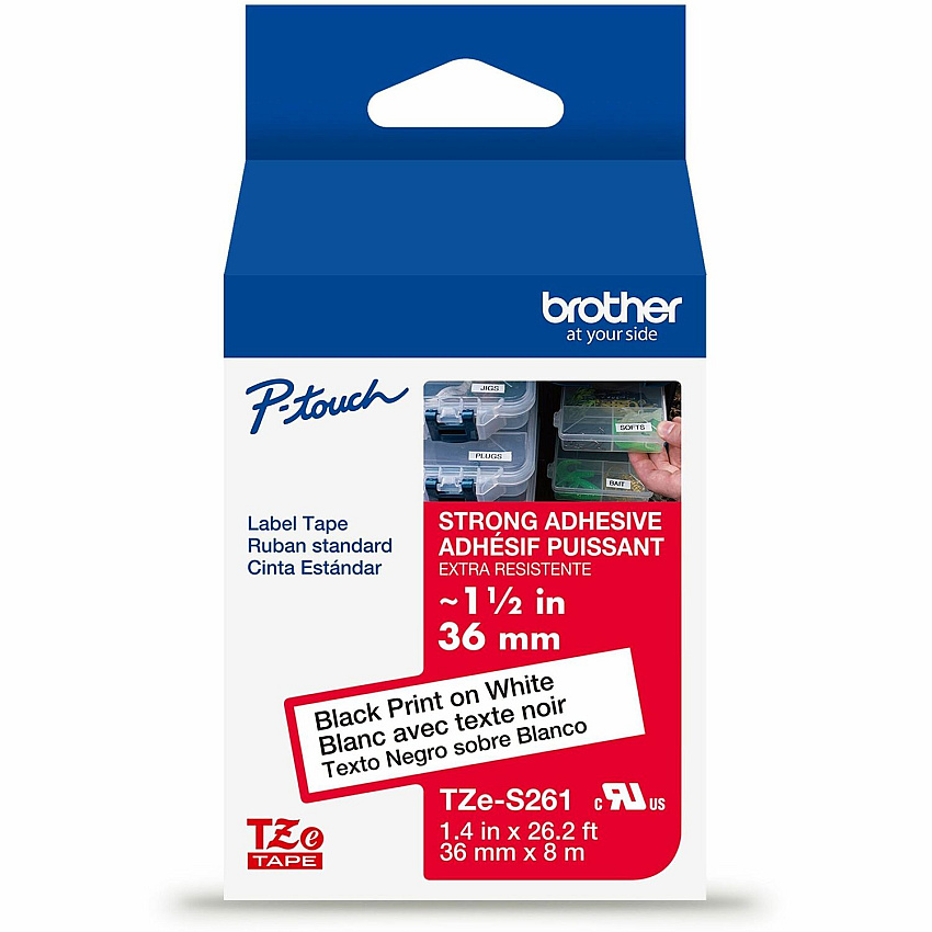 Brother P-touch Extra-Strength TZe Tape Cartridge (TZES261G)