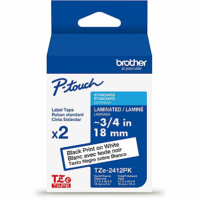 Brother P-touch TZe Laminated Label Tape (TZE2412PKG)