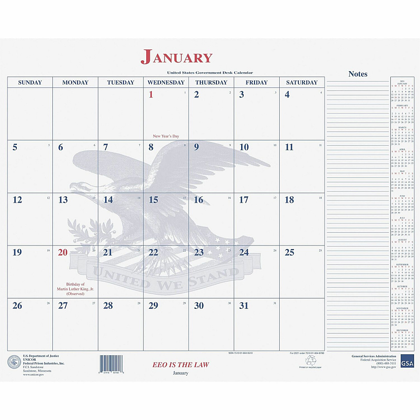 Unicor Blotter Style Monthly Calendar Pad (6648792)