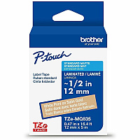 Brother Genuine P-touch TZeMQ835 WHT on SATIN GLD Label Tape, Laminated, 12mmX5m (TZEMQ835G)