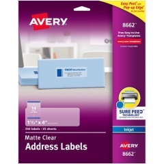 Avery Easy Peel Inkjet Printer Mailing Labels (8662)